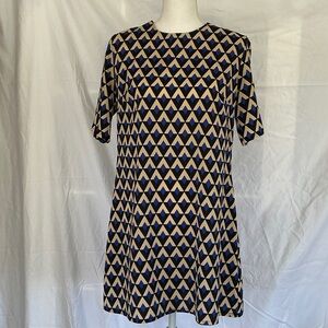 Black and Cream Geometric Mini Dress